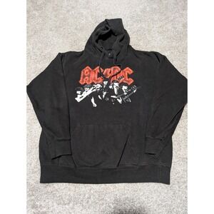 AC/DC Hoodie Mens Medium Black Graphic Band Sweatshirt Rock Lightning Bolt Print